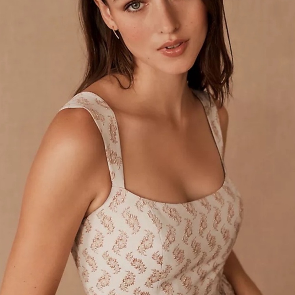 Sachin + Babi Beige and Blush Strapless Midi Dress - Picture 2 of 10